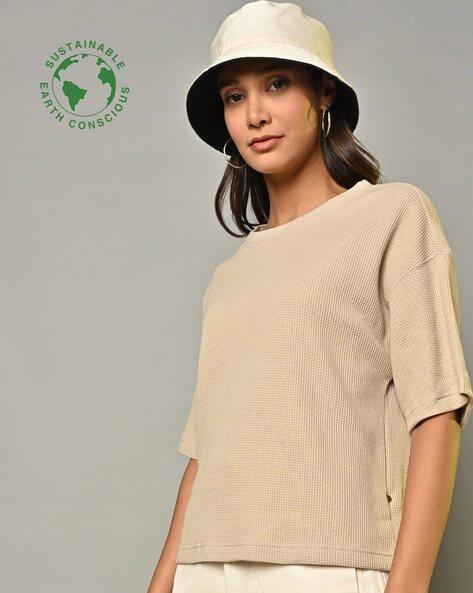 waffle-knit organic cotton top