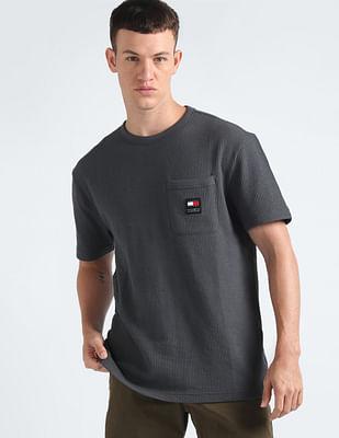 waffle knit pocket t-shirt