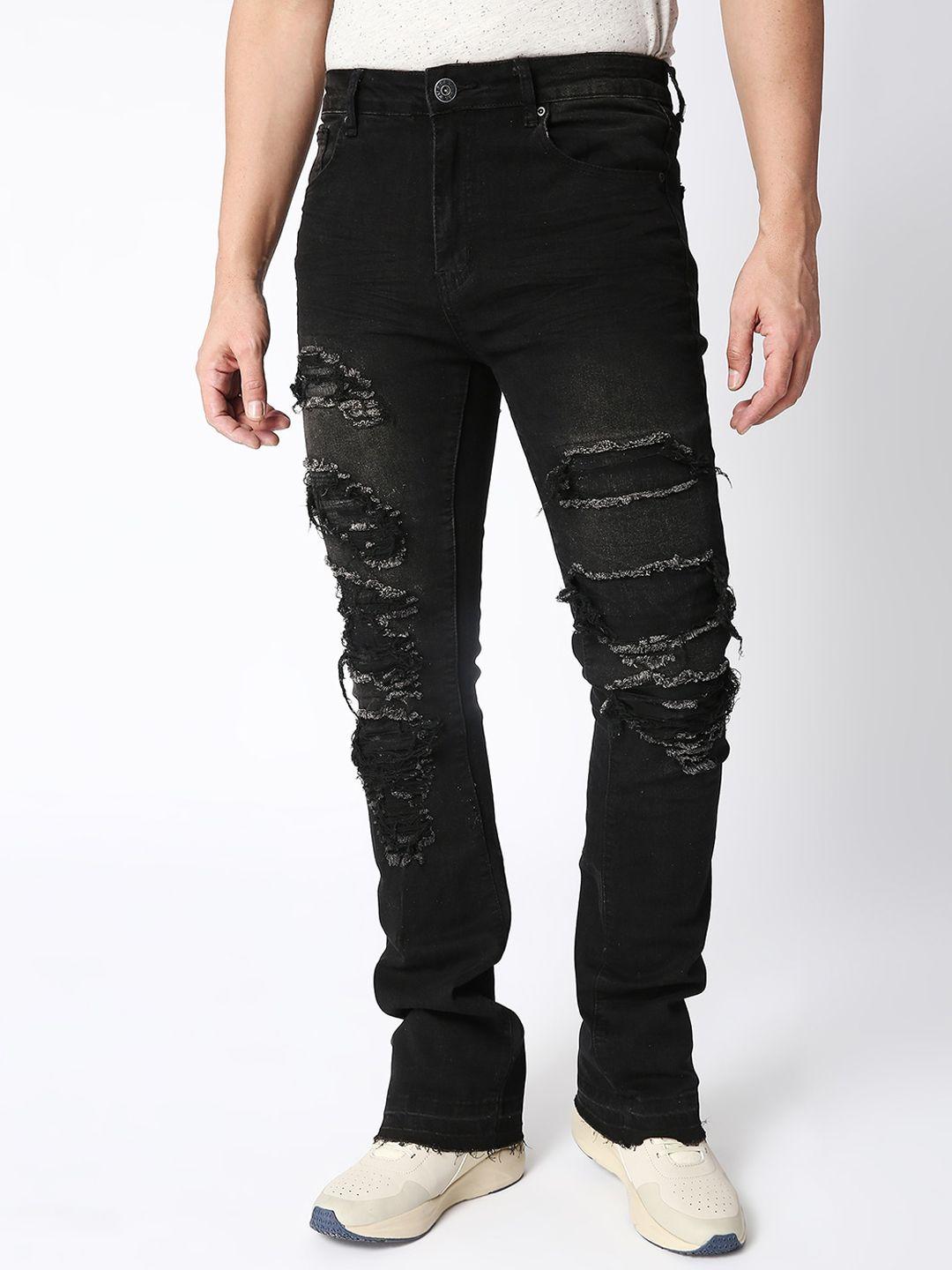 waimea men black highly distressed stretchable jeans