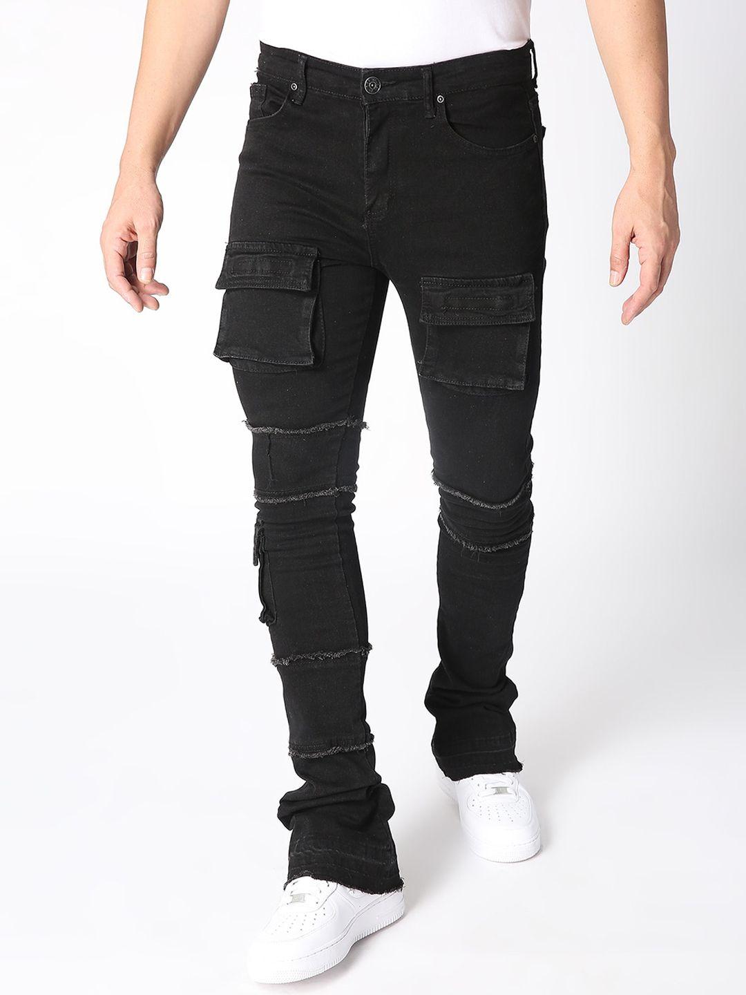 waimea men black skinny fit mildly distressed stretchable jeans