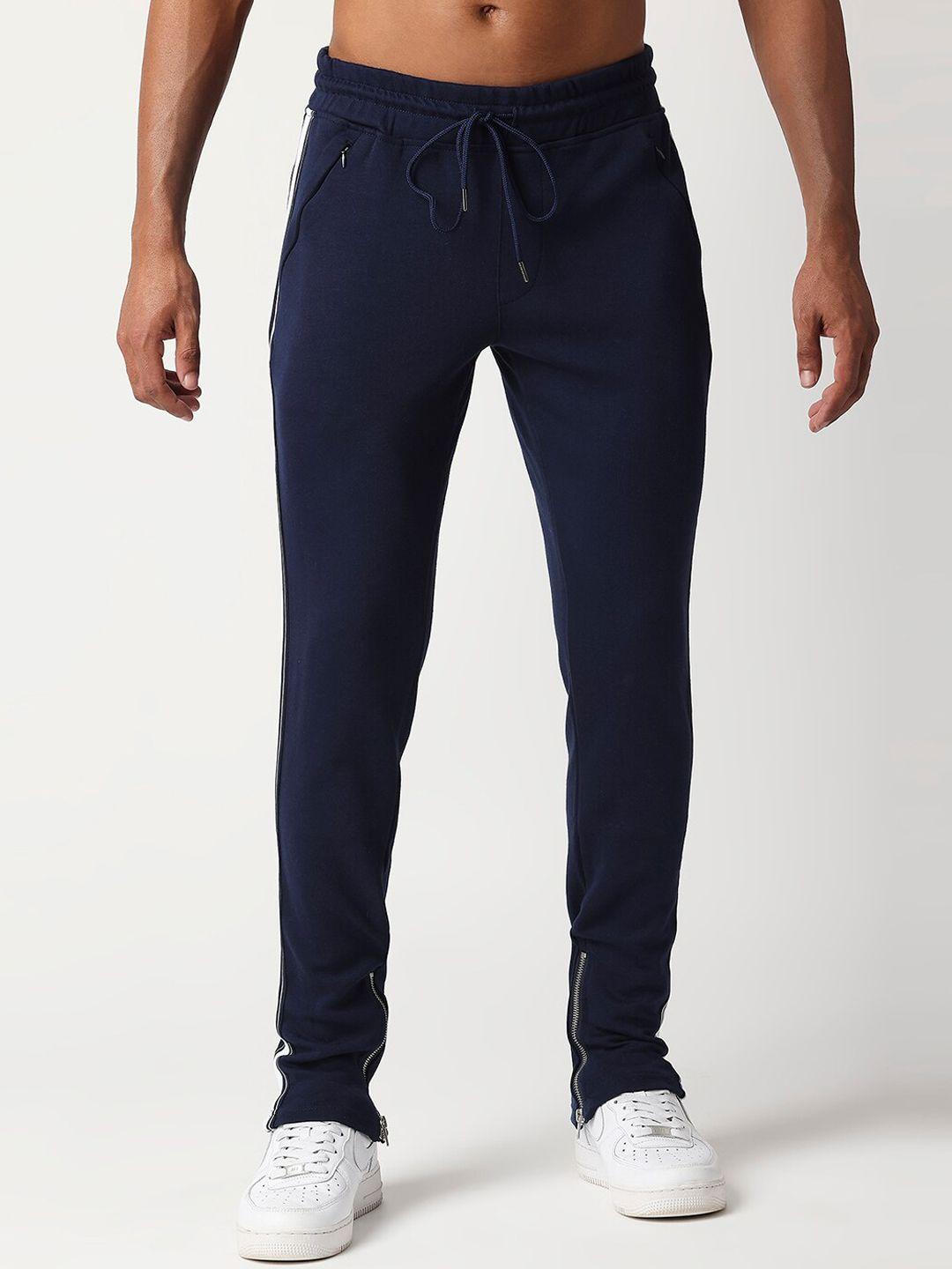 waimea men navy blue regular fit cotton track pant