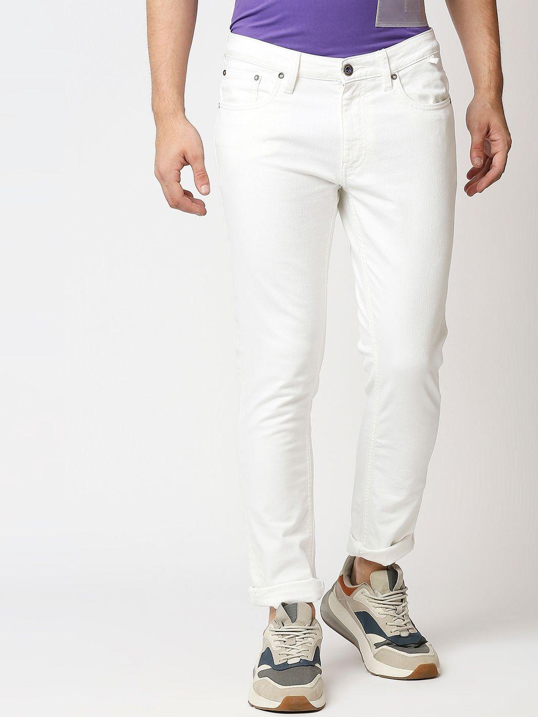 waimea men white slim fit stretchable jeans