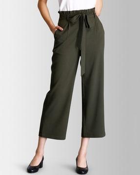 waist tie-up relaxed fit culottes