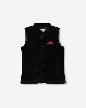 waistcoat with mandarin collar