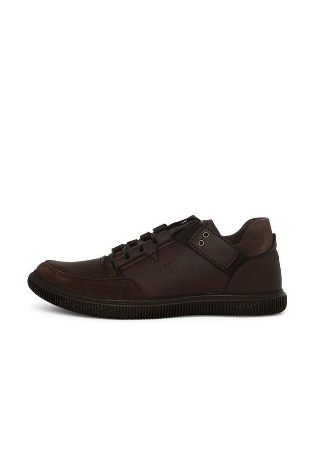 waldo leather lace up mens casual shoes - brown