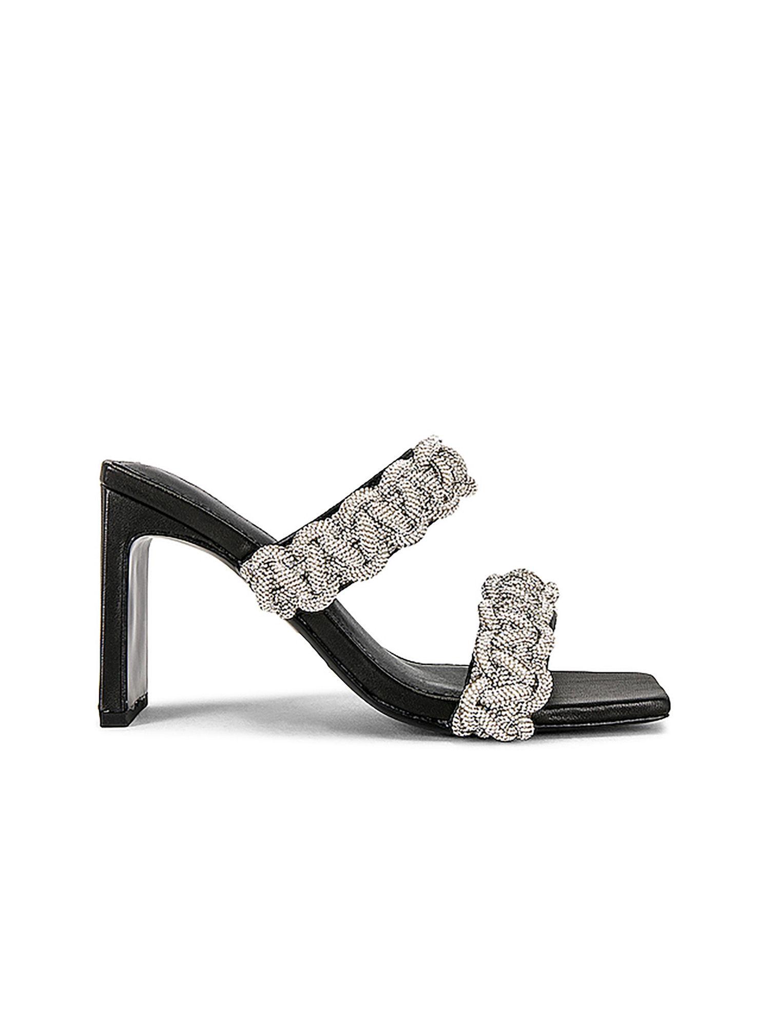 walker crystal rope heeled sandals