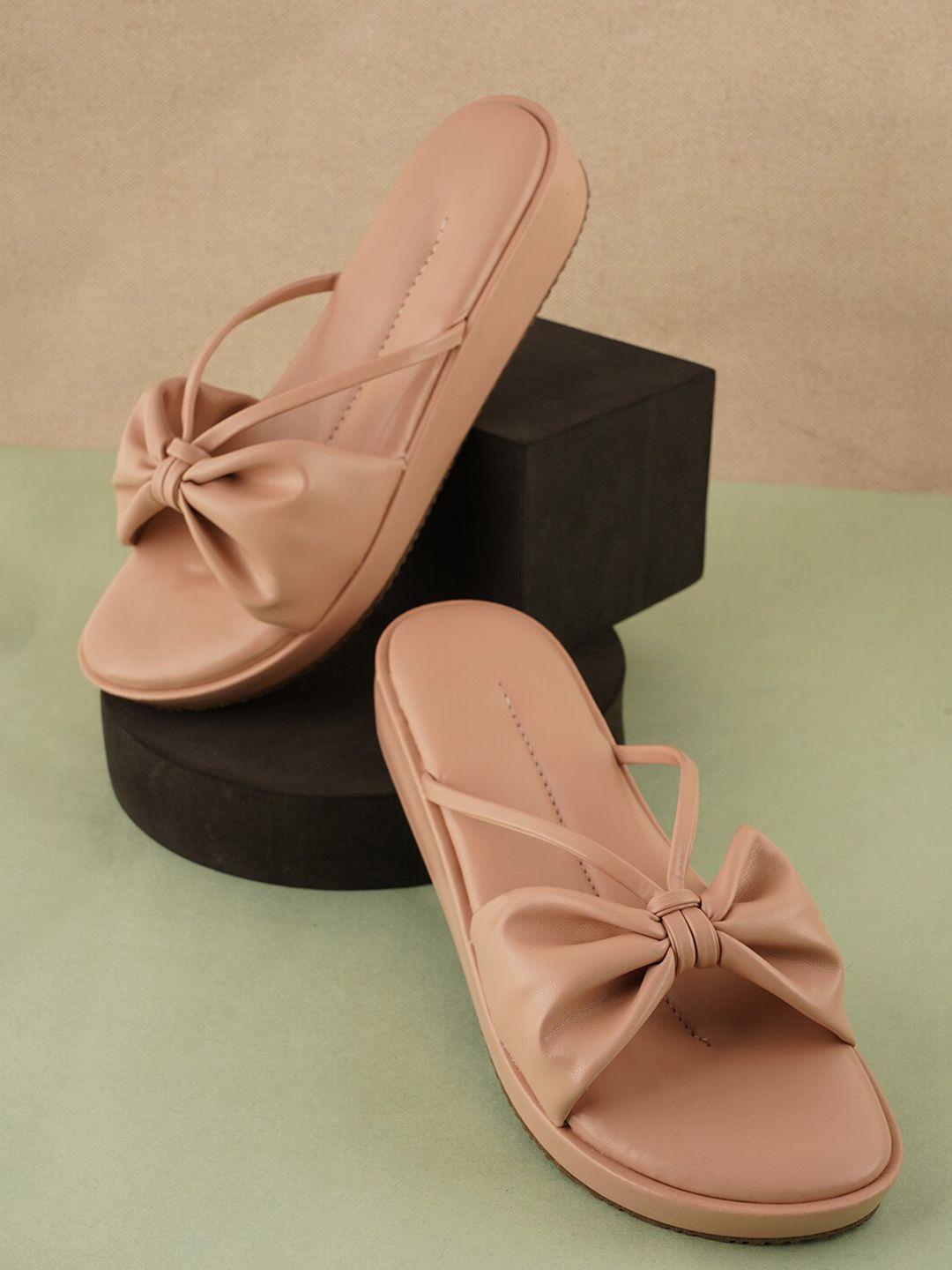 walkfree bow detail open toe flats