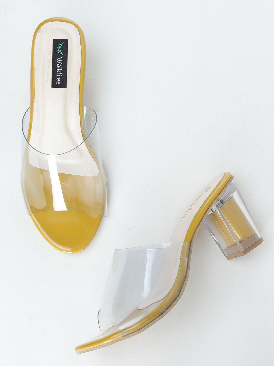 walkfree yellow block mules