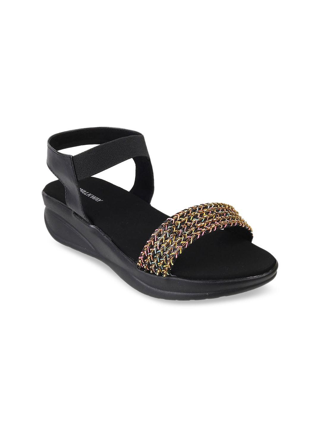 walkway by metro embellished open toe wedge sandals with backstrap