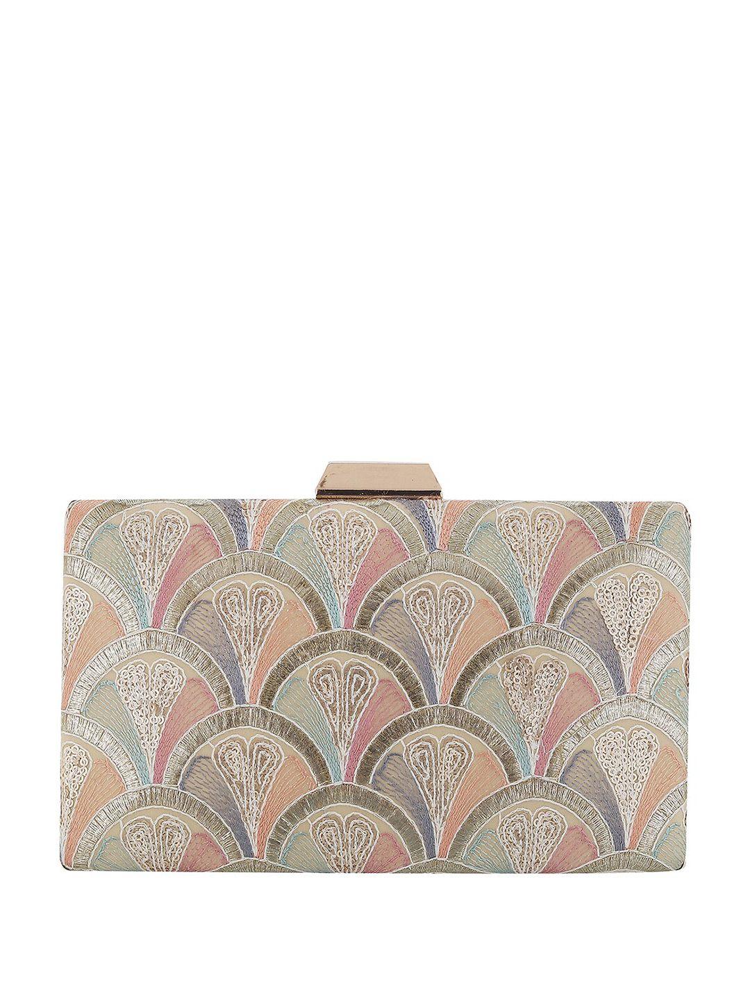 walkway by metro embroidered embellished box clutch