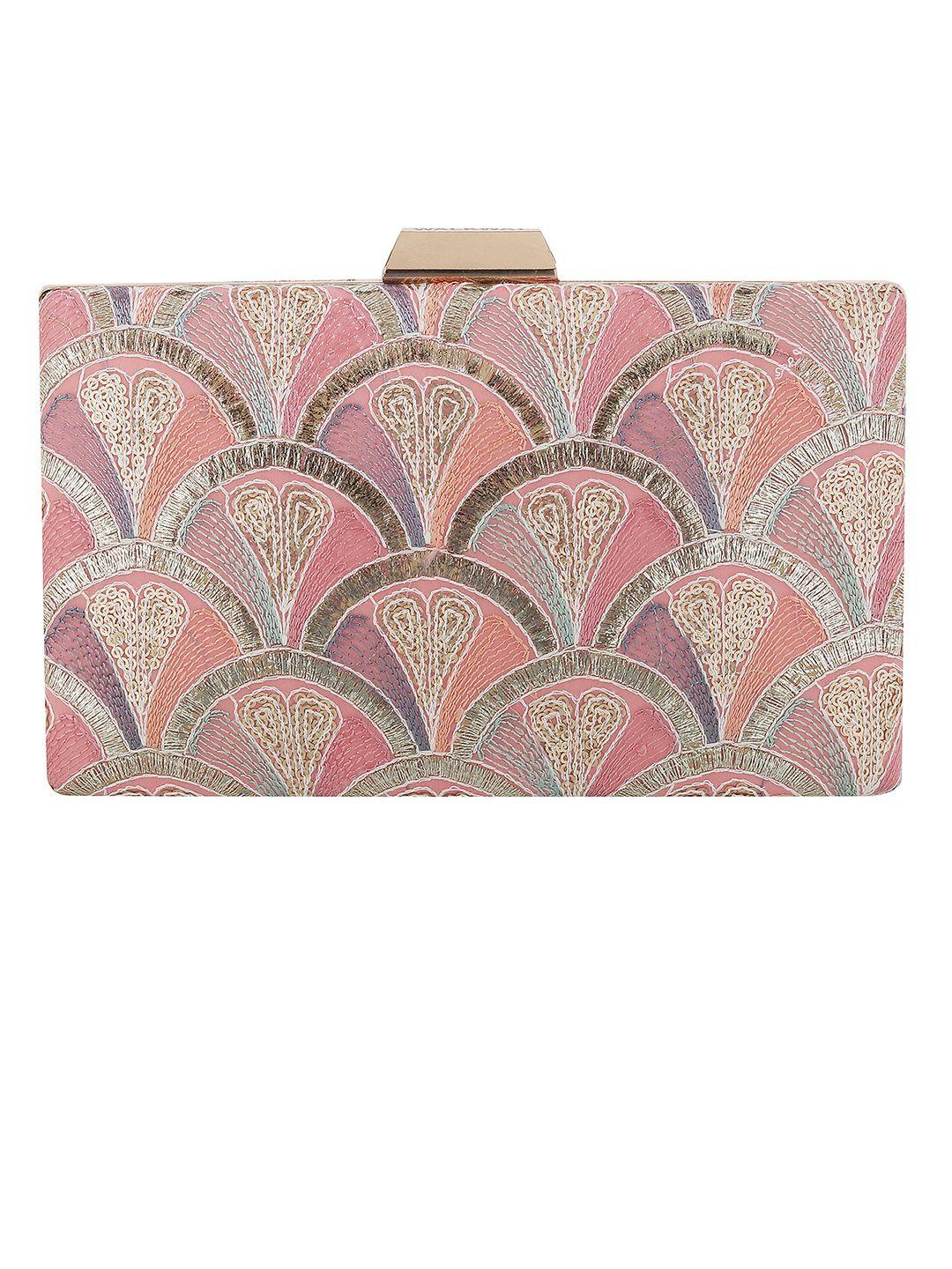 walkway by metro embroidered embellished box clutch