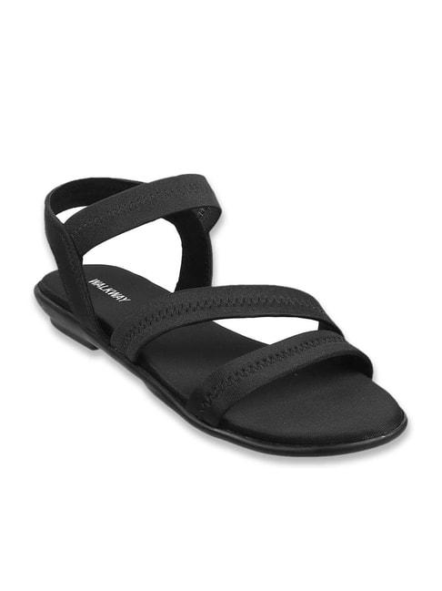walkway women's black ankle strap sandals