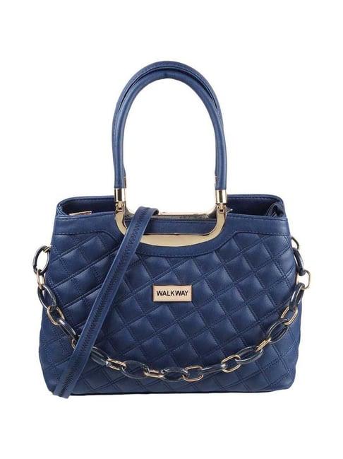 walkway blue quilted medium handbag