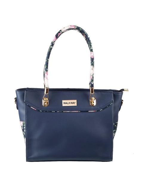 walkway blue solid small shoulder handbag