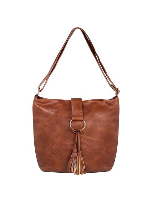walkway brown solid medium shoulder handbag