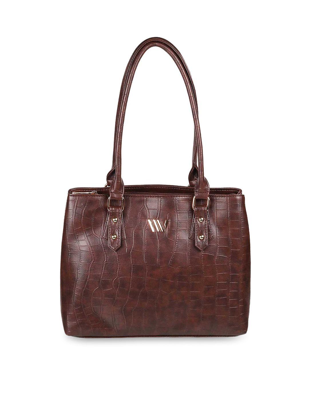 walkway by metro brown textured structured shoulder bag