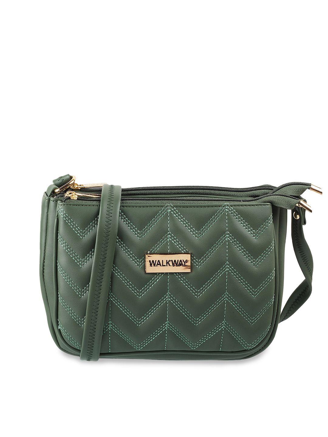 walkway by metro green structured sling bag with quilted