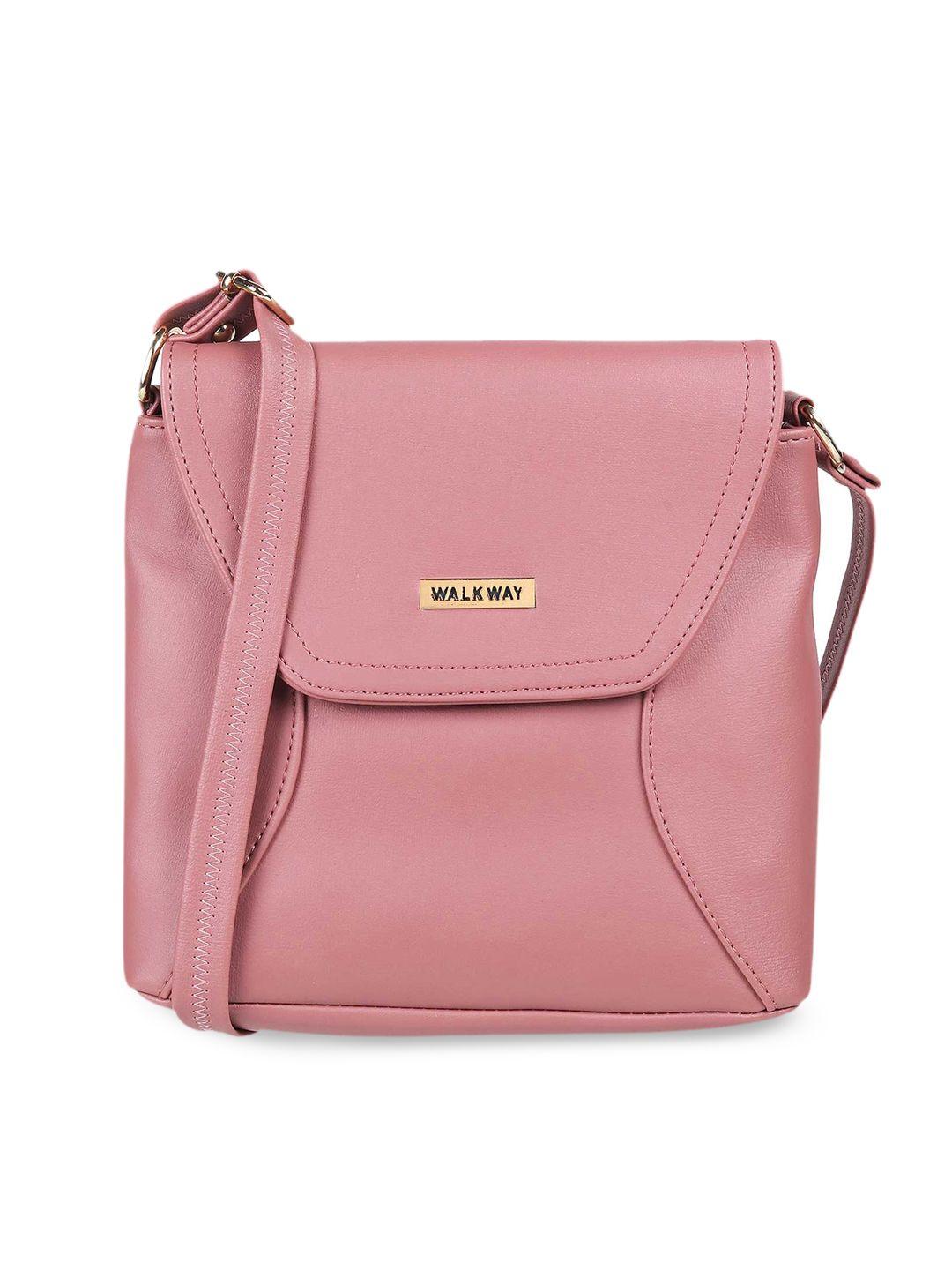 walkway by metro pink structured sling bag