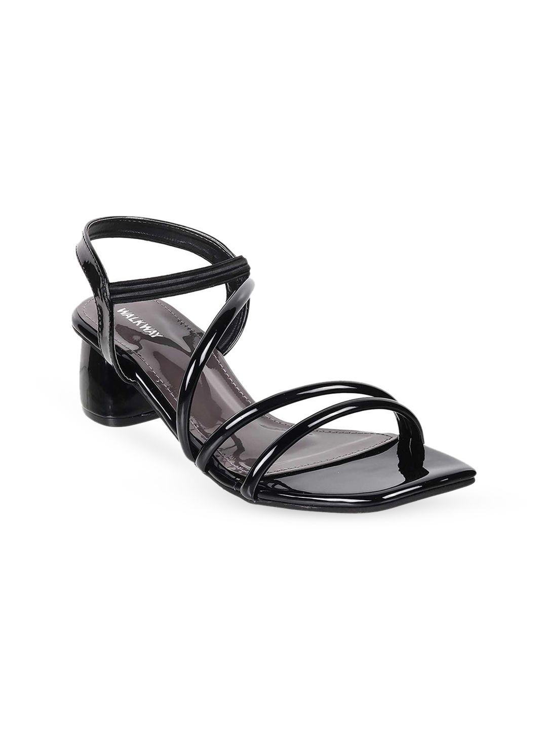 walkway by metro women black block heels