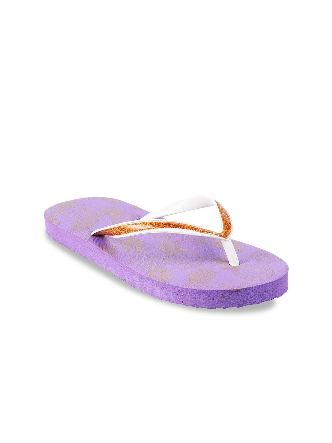 walkway by metro women purple printed t-strap flats