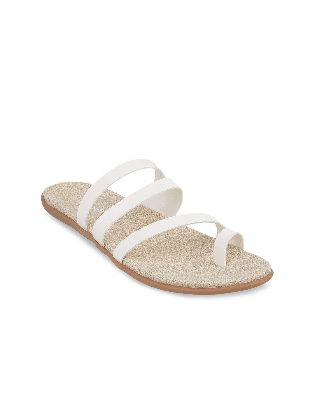 walkway by metro women white solid one toe flats