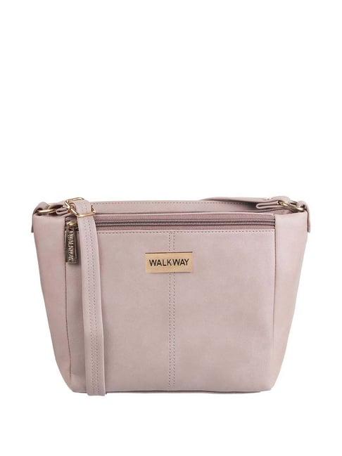 walkway grey solid medium sling handbag