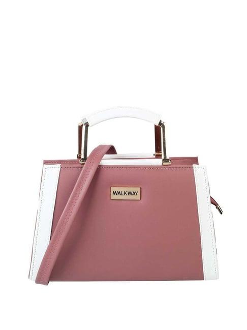 walkway peach solid medium handbag