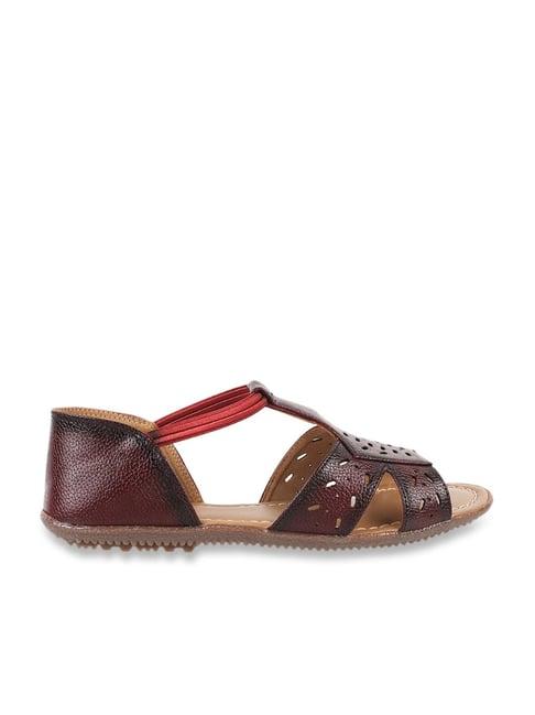 walkway women's maroon ankle strap sandals