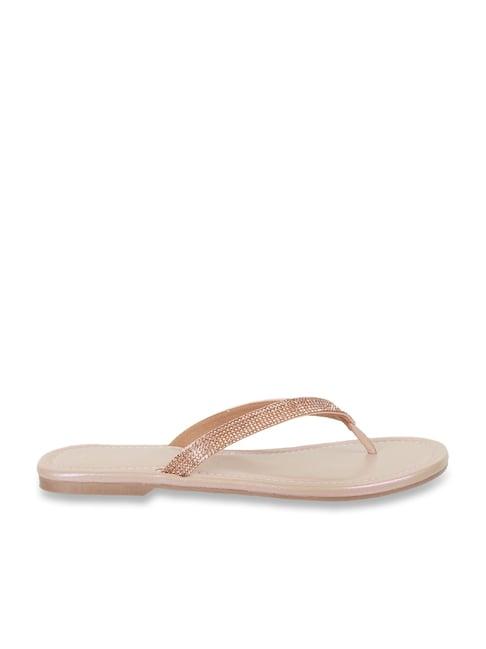 walkway women's rose gold thong sandals