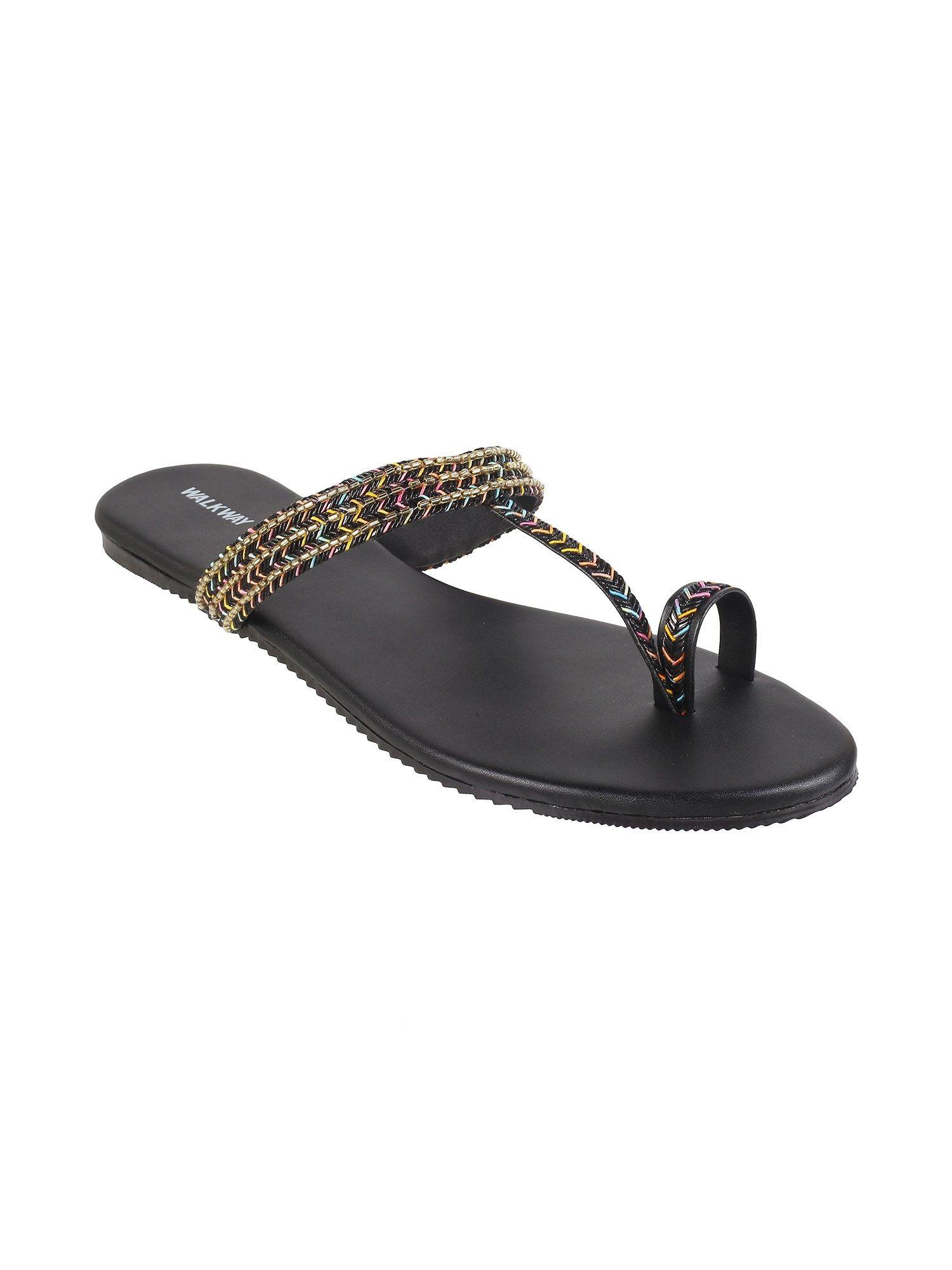 walkway womens black synthetic flats