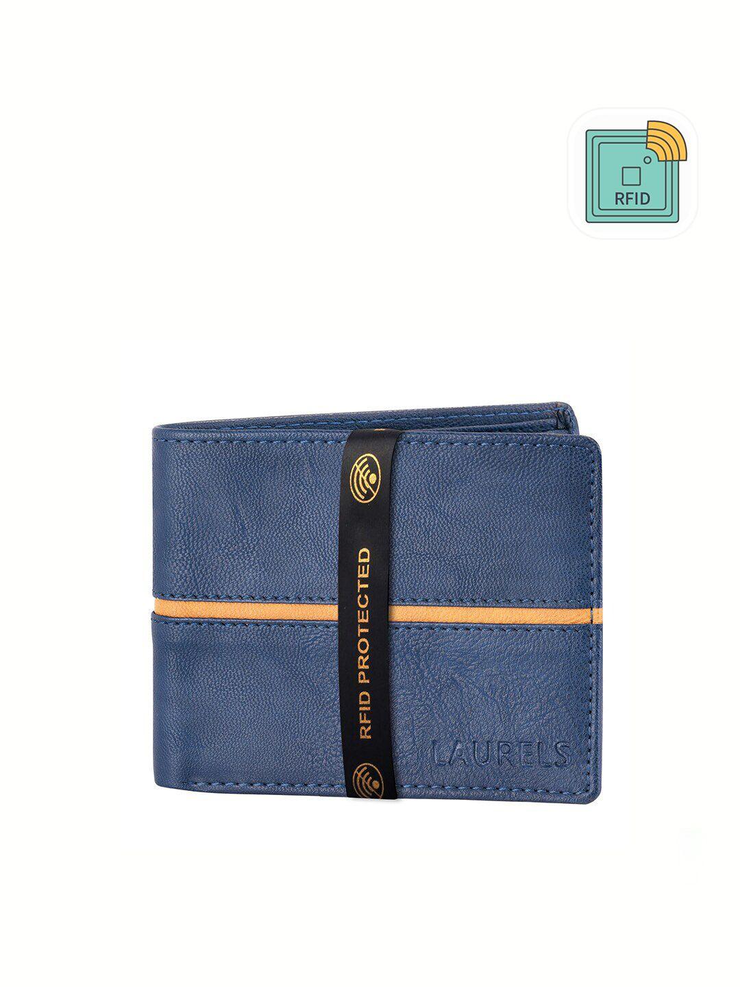 walrus men brown & blue two fold wallet