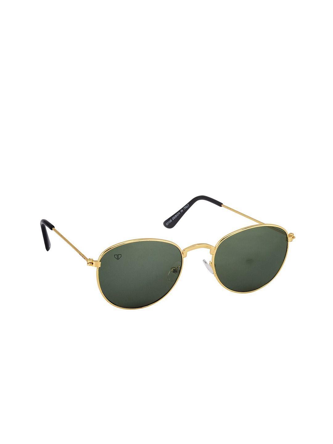 walrus men green lens & gold-toned oval sunglasses wsgm-ryl-iii-040606