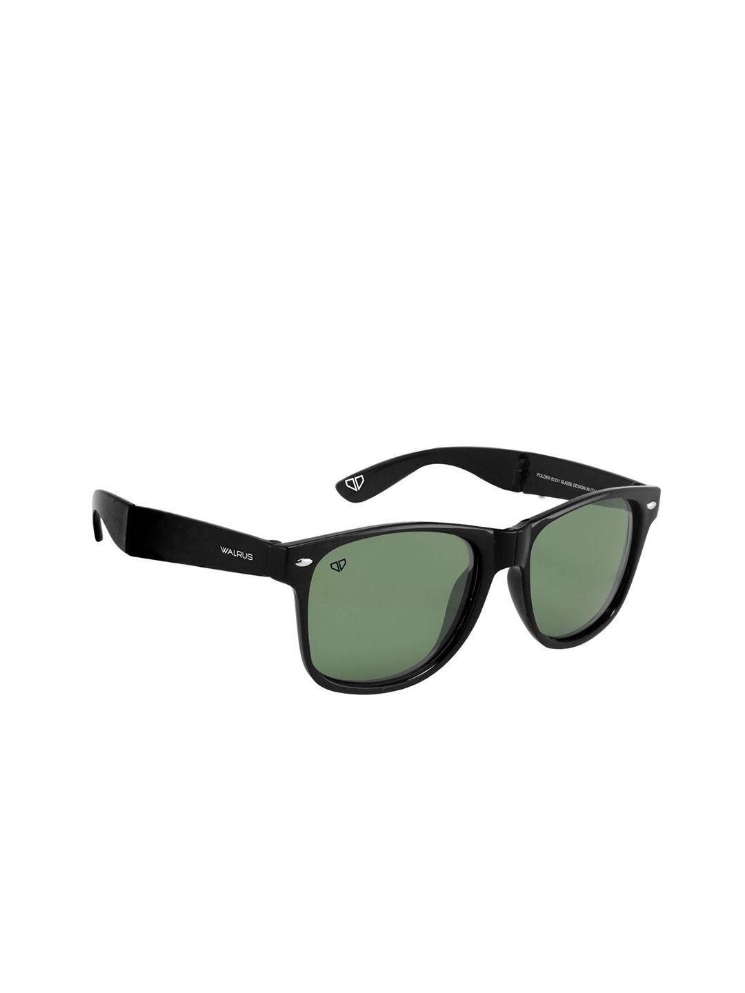 walrus men green lens & green wayfarer sunglasses with uv protected lens