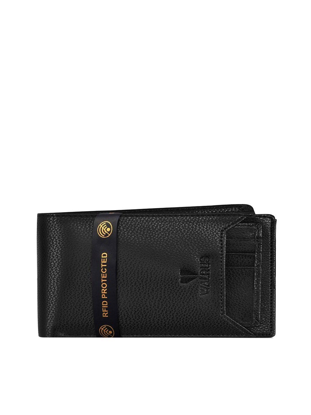 walrus men leather two fold wallet with sim card holder