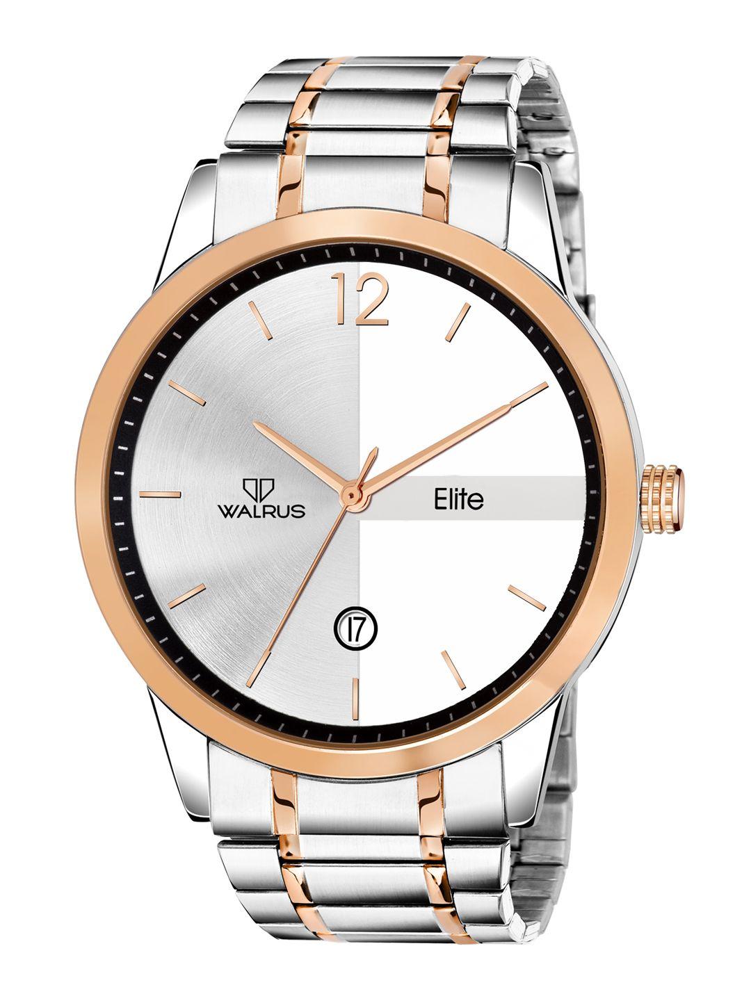 walrus men silver-toned brass dial analogue watch wwtm-elite-xvii-07070606