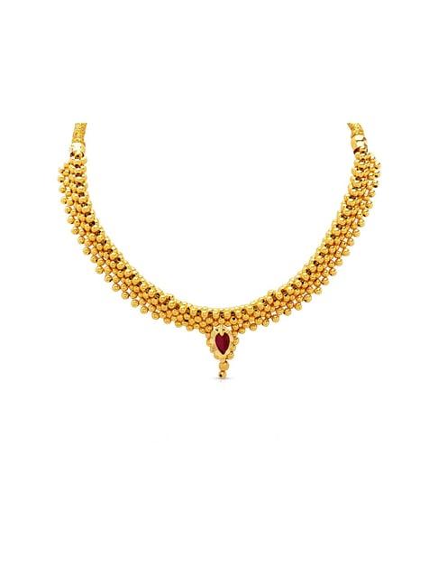 waman hari pethe jewellers 22k gold thushi necklace for women