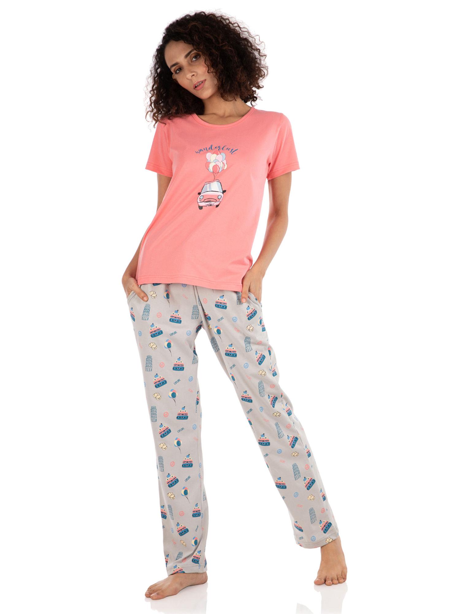 wanderlust pyjama set - multi-color