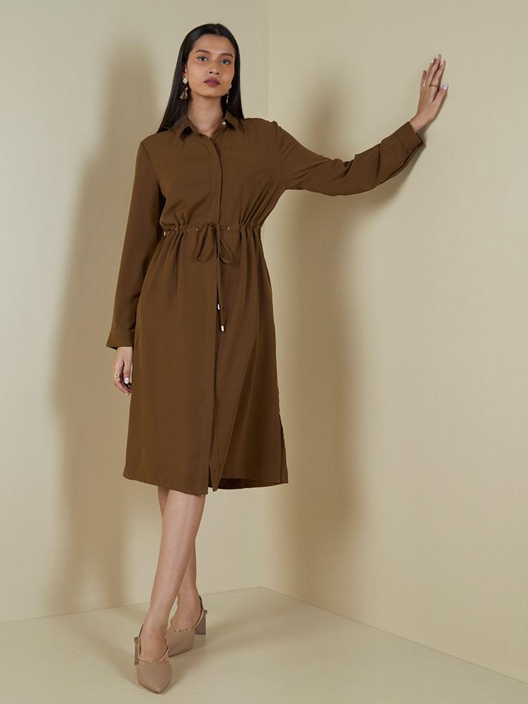 wardrobe brown shirtdress