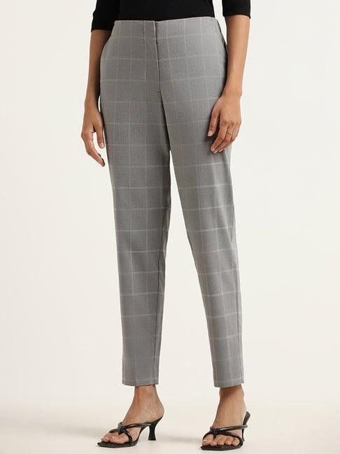 wardrobe by westside grey checked trousers