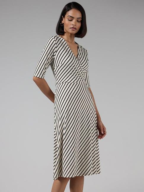 wardrobe by westside ivory striped dress