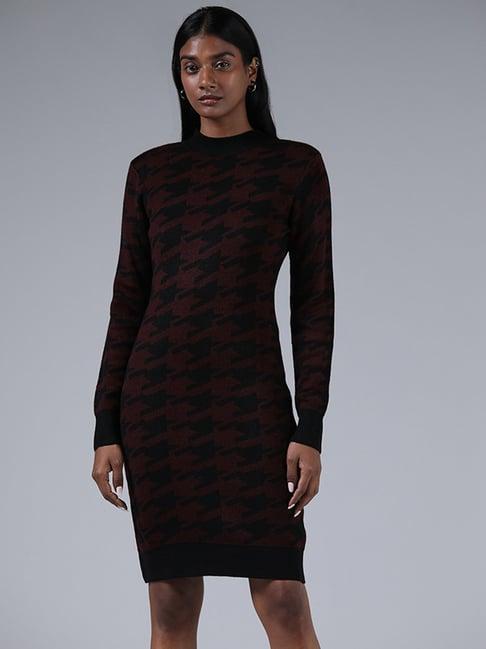 wardrobe by westside wine bodycon sweater dress