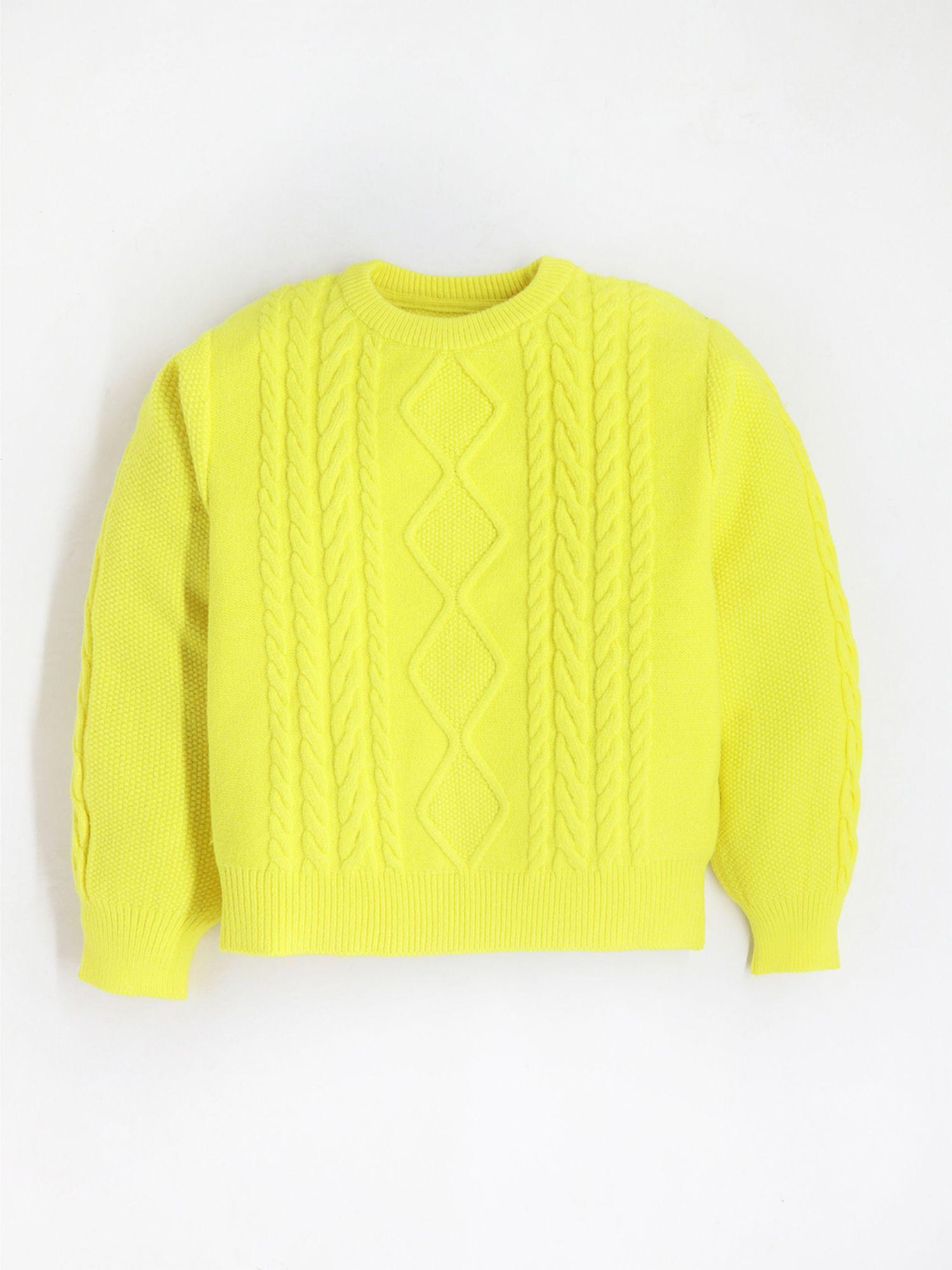 warm yellow soft puff sleeve solid sweater