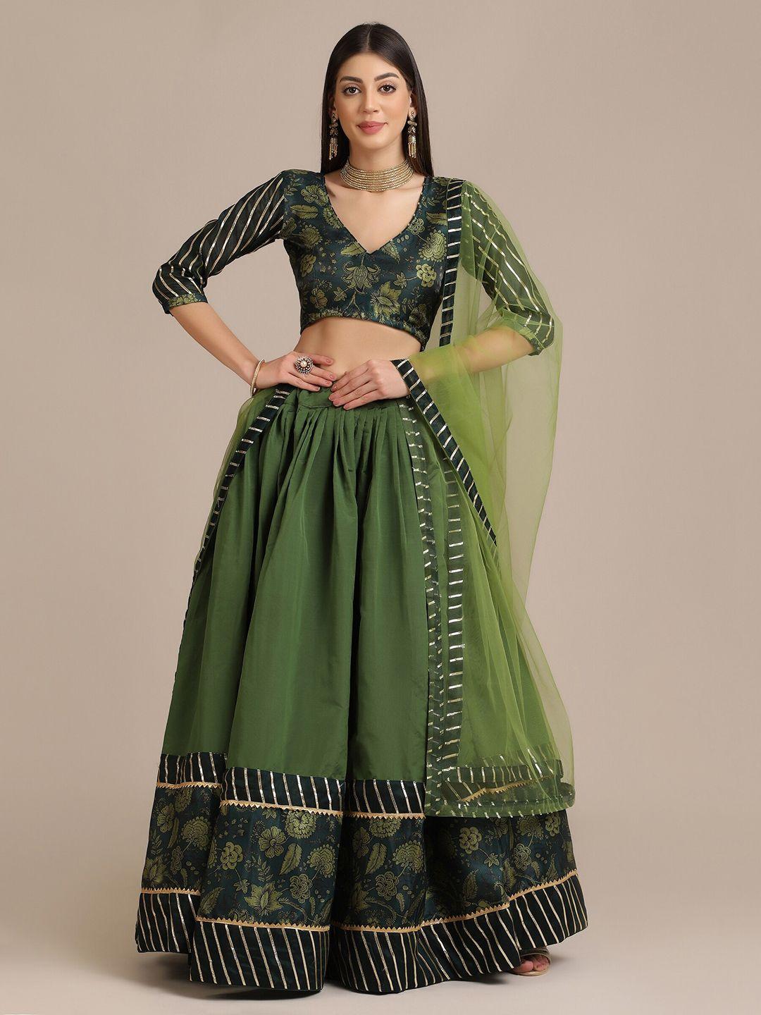 warthy ent embellished semi-stitched lehenga & unstitched blouse with dupatta