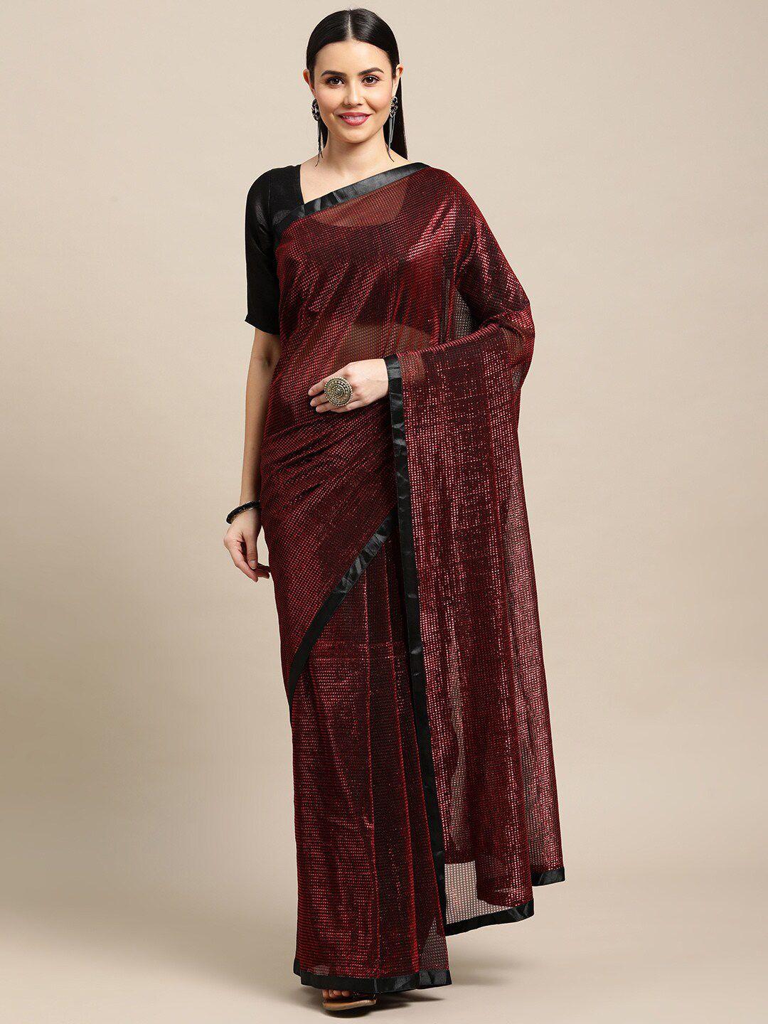 warthy ent maroon & black embellished saree