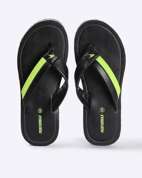 washable thong-strap flip-flops with brand logo