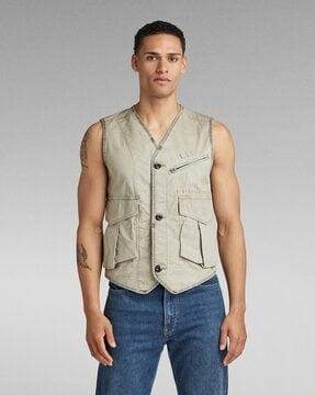 washed gillet with cargo pockets