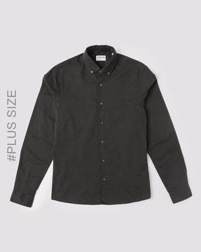 washed oxford slim fit shirt