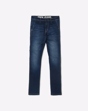 washed panelled jeans