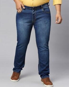 washed slim fit jeans with 5-pocket styling