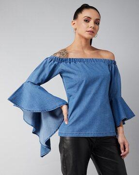 washed top with bell sleeves